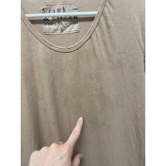 Frank & Eileen Tee Lab High Low Long Sleeve top light brown size small FLAWED - Picture 3 of 10